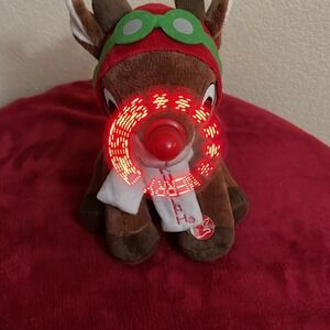 Dan Dee Rudolph the Red-Nosed Reindeer Animated LED Spinning Light Up Plush Toy